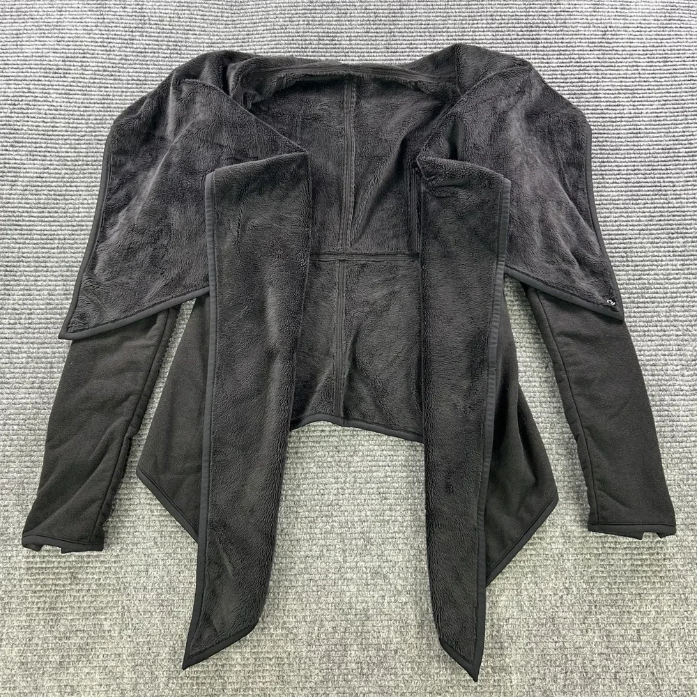 Lululemon Presence Of Mind Black Fleece Wrap Jacket Zip Sleeve Women No Size Tag